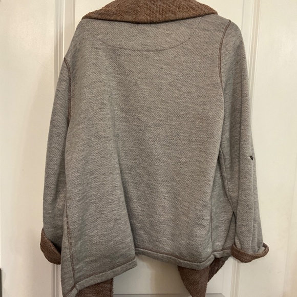Draped open front cardigan with roll up sleeves size L - Picture 3 of 7
